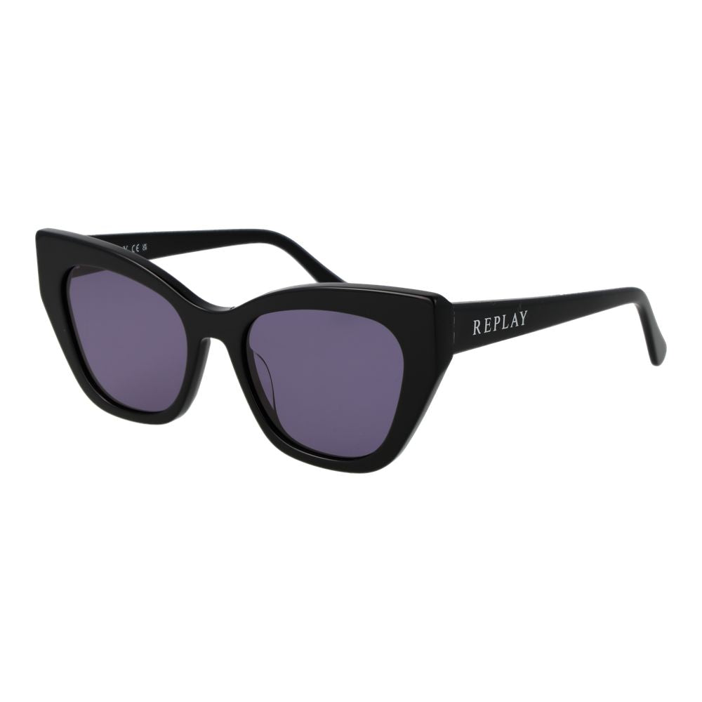 Replay Black Plastic Sunglasses