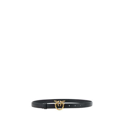 PINKO Black Calf Leather Bos Taurus Regular Belt