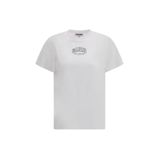Ganni White Cotton T-Shirt