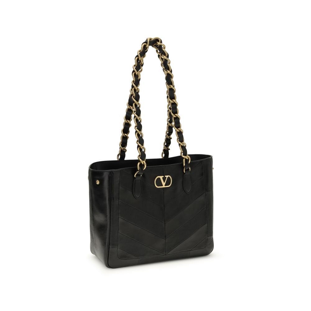 Valentino Garavani La Seine small Black Napa Leather Shoulder Bag