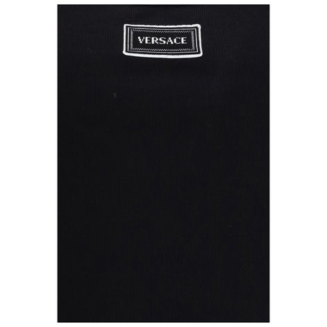 Versace Black Cotton Tank Tops