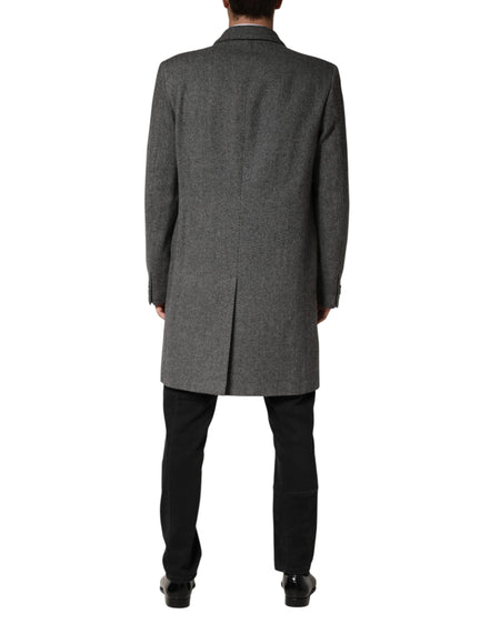 Dolce & Gabbana Gray Single Breasted Men Trench Coat Jacket
