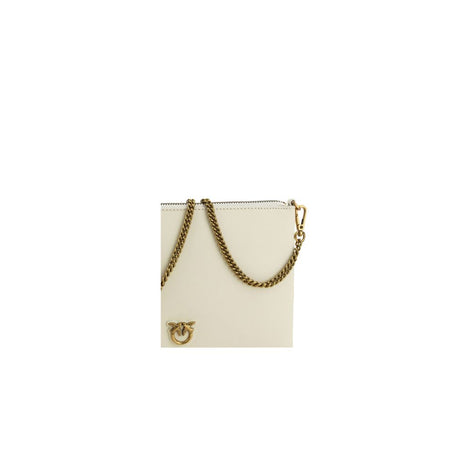 PINKO Beige Calf Leather Bos Taurus Shoulder Bag