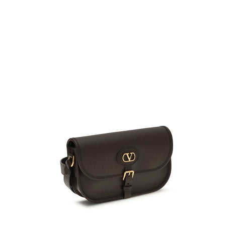 Valentino Garavani Brown Calf Leather Bos Taurus Shoulder Bag