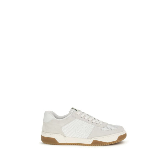 Valentino Garavani White Calf Leather Bos Taurus Athletic Sneakers