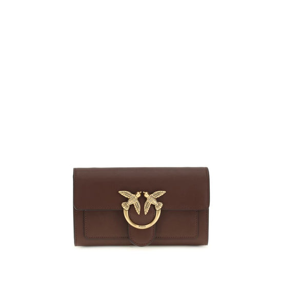 PINKO Brown Calf Leather Bos Taurus Shoulder Bag