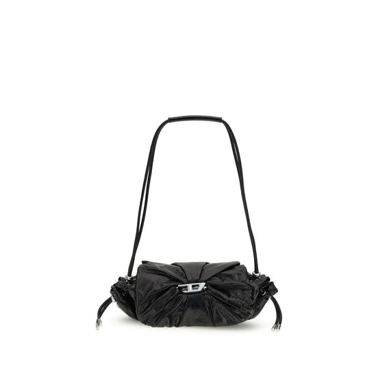 Diesel Black Calf Leather Bos Taurus Shoulder Bag