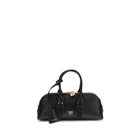 PINKO Black Calf Leather Bos Taurus Handbag