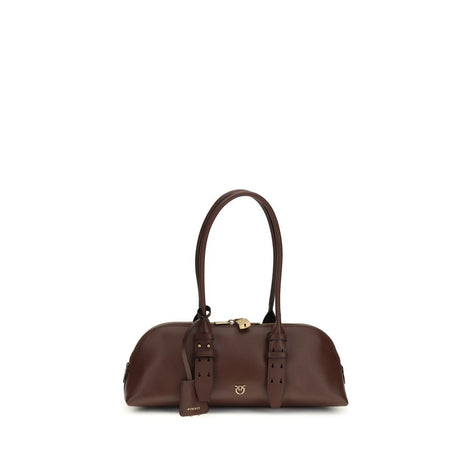 PINKO Brown Calf Leather Bos Taurus Shoulder Bag