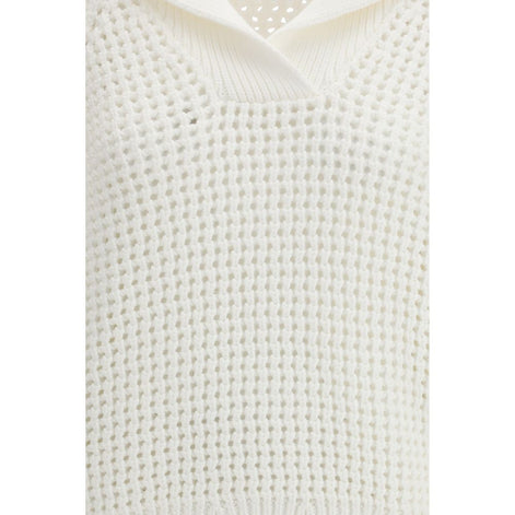 Brunello Cucinelli White Cotton Sweatshirt