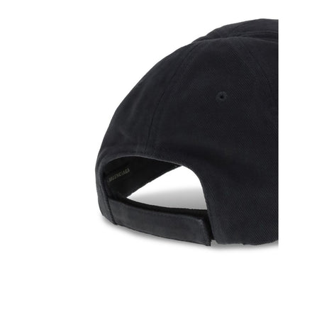 Balenciaga Black Cotton Cap (Baseball Hat)