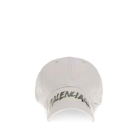 Balenciaga White Cotton Cap (Baseball Hat)