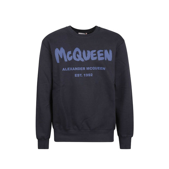 Alexander McQueen Blue Cotton Sweatshirt