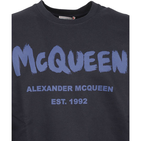 Alexander McQueen Blue Cotton Sweatshirt