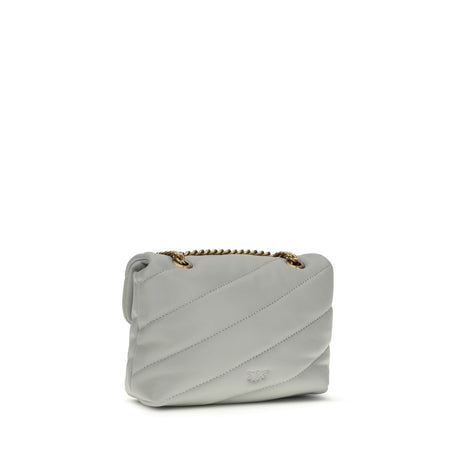 PINKO Gray Calf Leather Bos Taurus Shoulder Bag