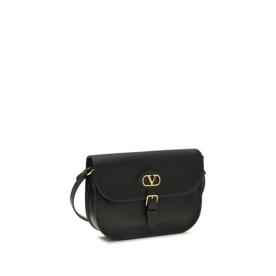 Valentino Garavani Antibes Black Leather Shoulder Bag