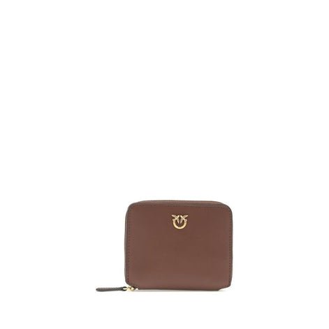 PINKO Brown Calf Leather Bos Taurus Wallet