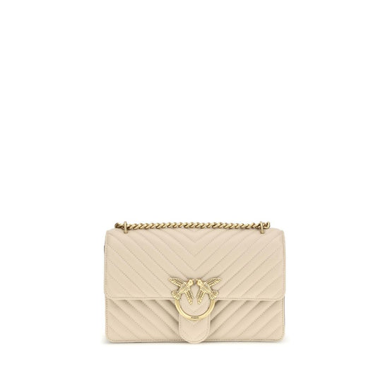 PINKO Beige Calf Leather Bos Taurus Shoulder Bag