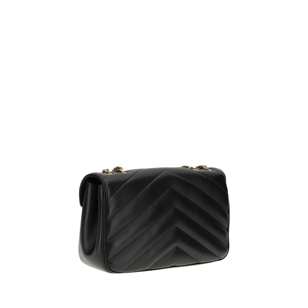 Saint Laurent LouLou large Black Lamb Shoulder Bag