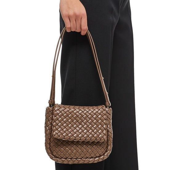 Bottega Veneta Small Cobble Brown Shoulder Bag