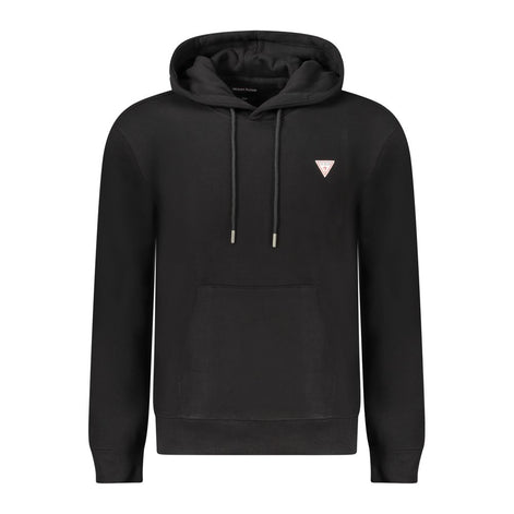 Guess Jeans Black Cotton Men Sweatshirt Slim Fit Hooded