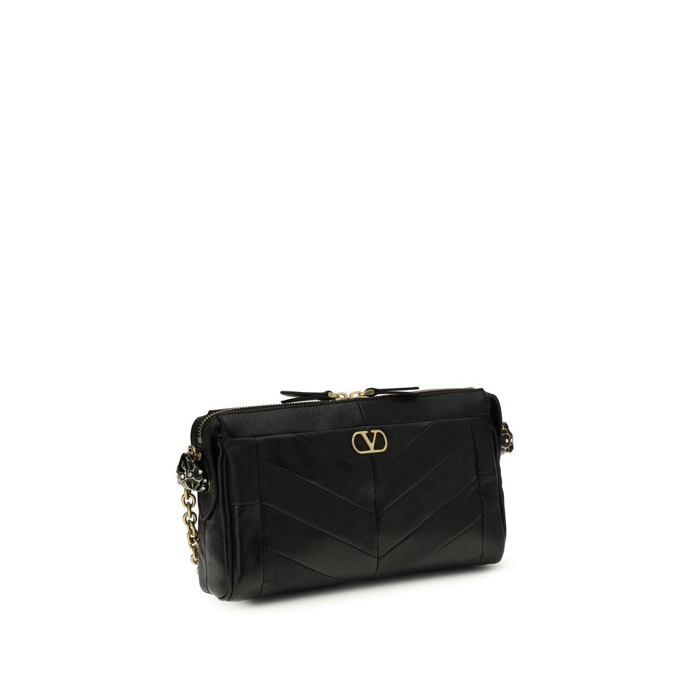 Valentino Garavani Panthea small Black Leather Shoulder Bag