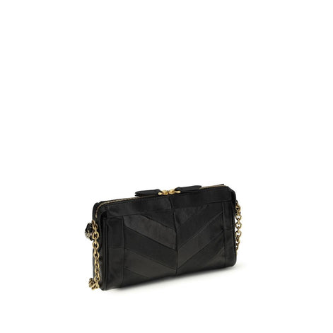 Valentino Garavani Panthea small Black Leather Shoulder Bag