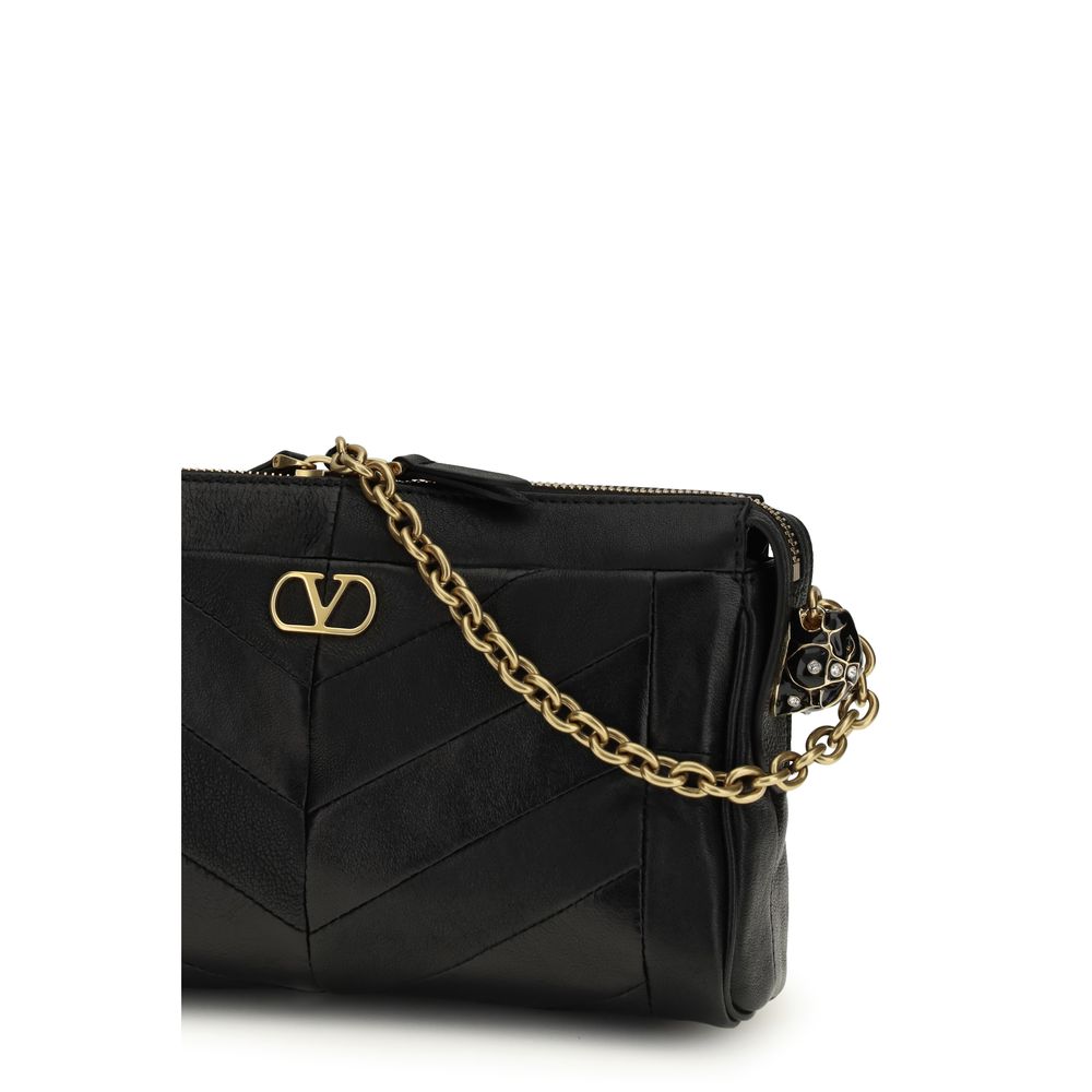 Valentino Garavani Panthea small Black Leather Shoulder Bag