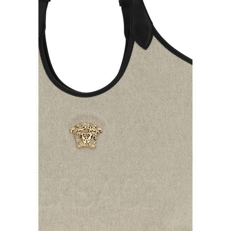 Versace Beige Cotton Shoulder Bag