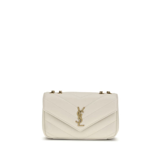 Saint Laurent LouLou small White Lamb Shoulder Bag
