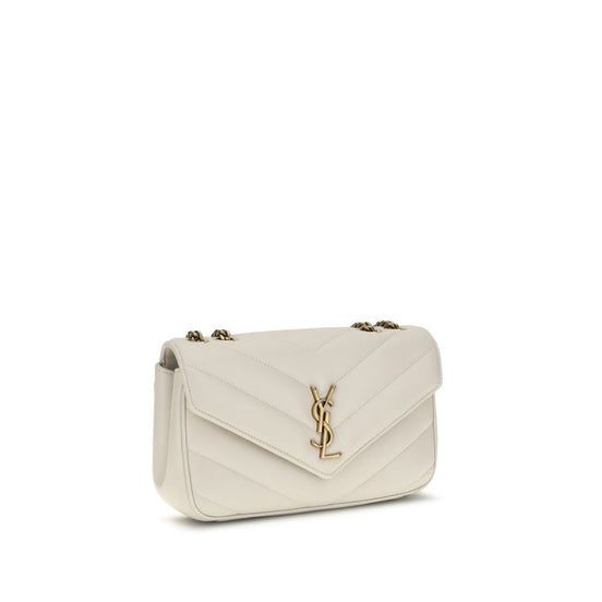 Saint Laurent LouLou small White Lamb Shoulder Bag