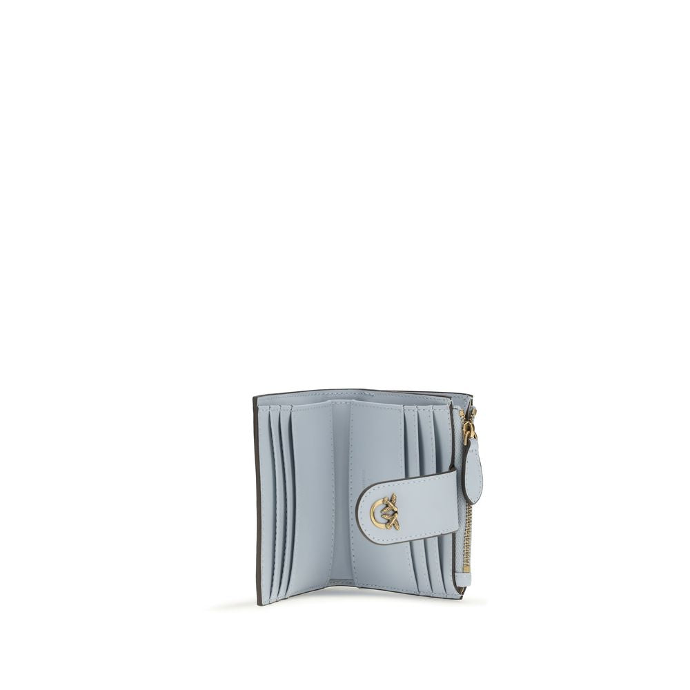 PINKO Blue Calf Leather Bos Taurus Wallet