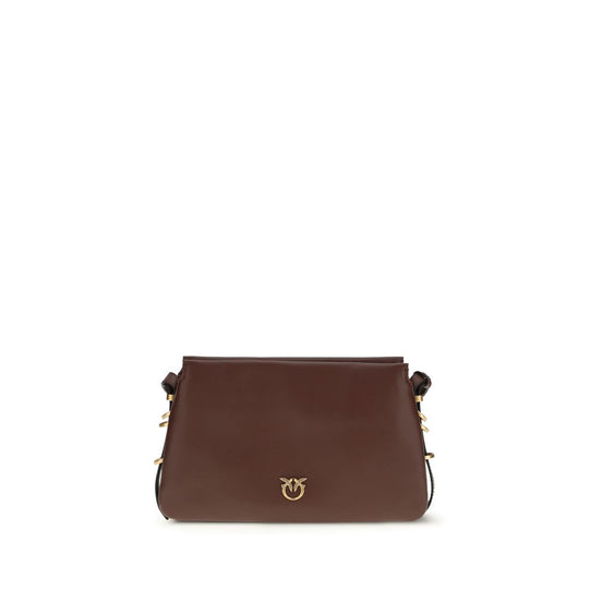 PINKO Brown Calf Leather Bos Taurus Shoulder Bag