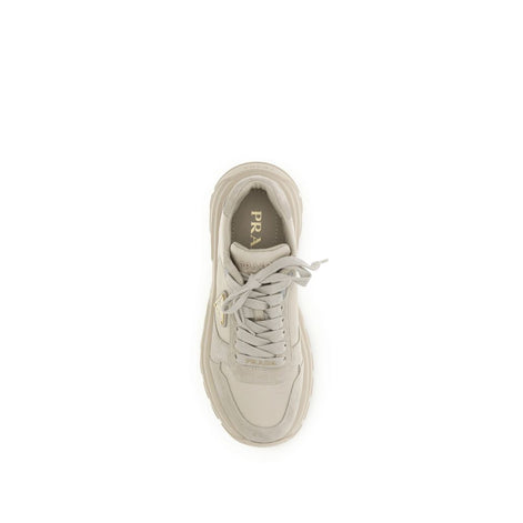 Prada Beige Recycled Polyamide Athletic Sneakers