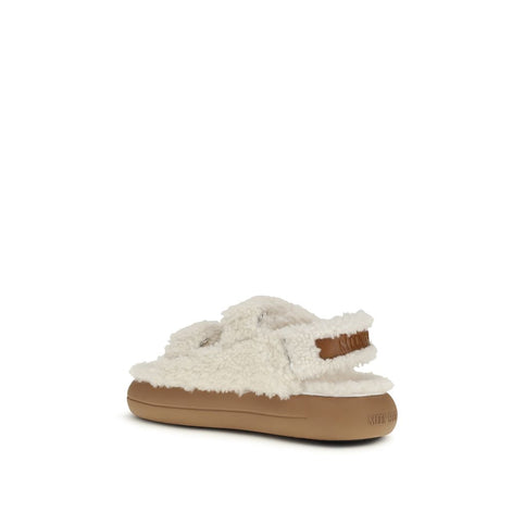 Moon Boot White Polyamide Slippers