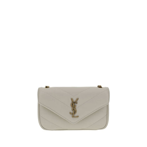 Saint Laurent LouLou mini White Lamb Shoulder Bag