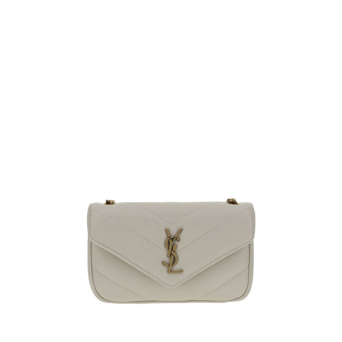 Saint Laurent LouLou mini White Lamb Shoulder Bag