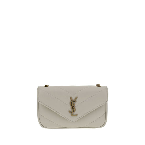 Saint Laurent LouLou mini White Lamb Shoulder Bag