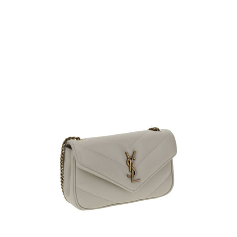 Saint Laurent LouLou mini White Lamb Shoulder Bag