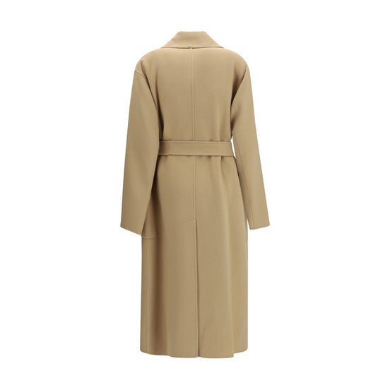 Max Mara Beige Fleece Wool Coat