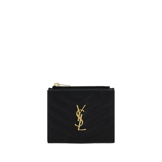 Saint Laurent Black Calf Leather Bos Taurus Wallet