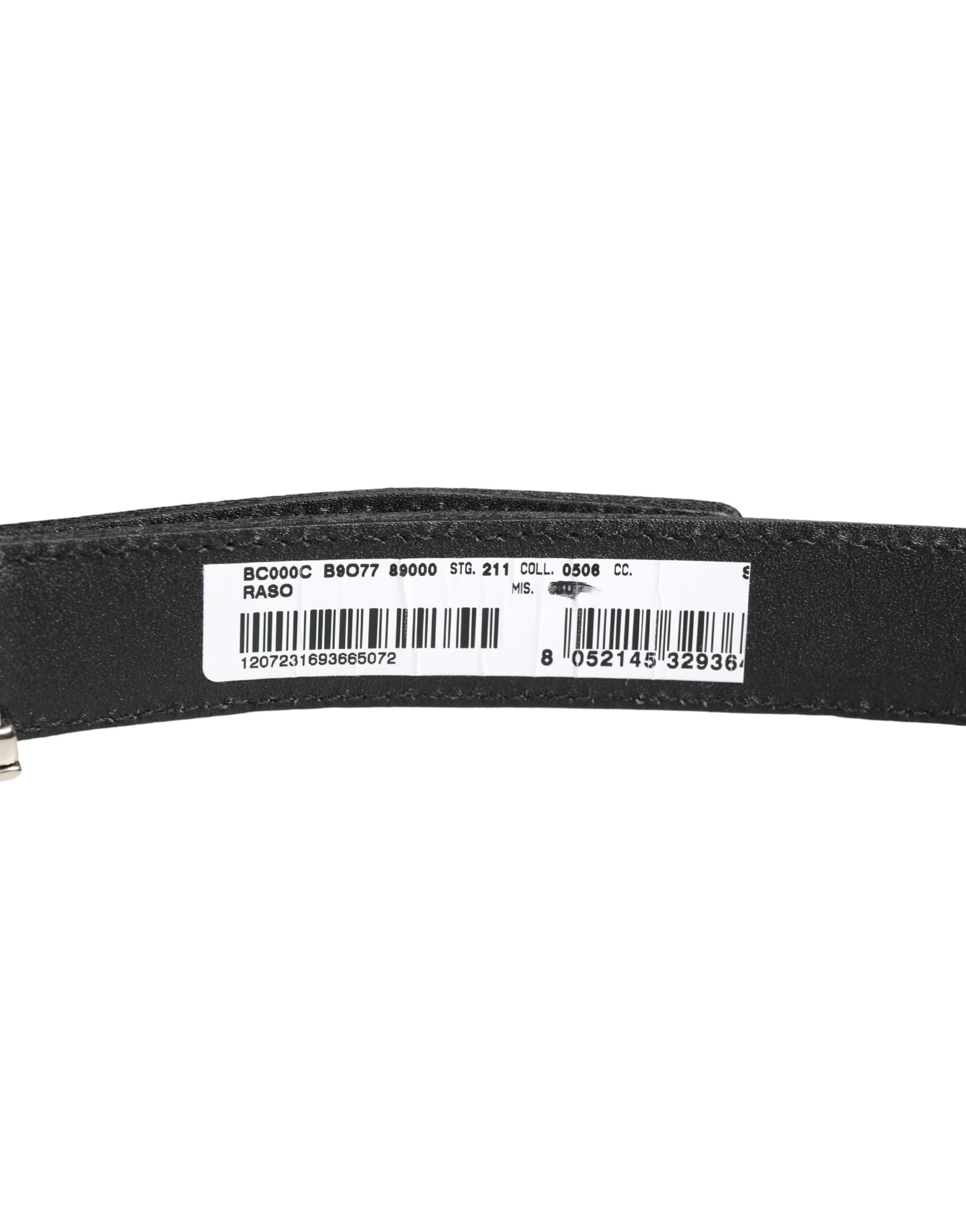Dolce & Gabbana Men Black Classic Leather Metal Buckle Belt