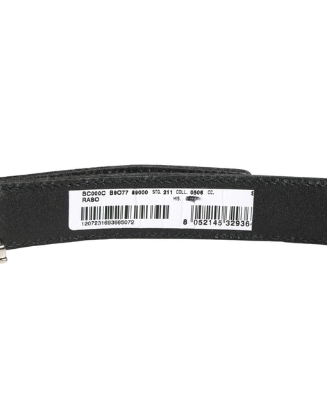 Dolce & Gabbana Men Black Classic Leather Metal Buckle Belt