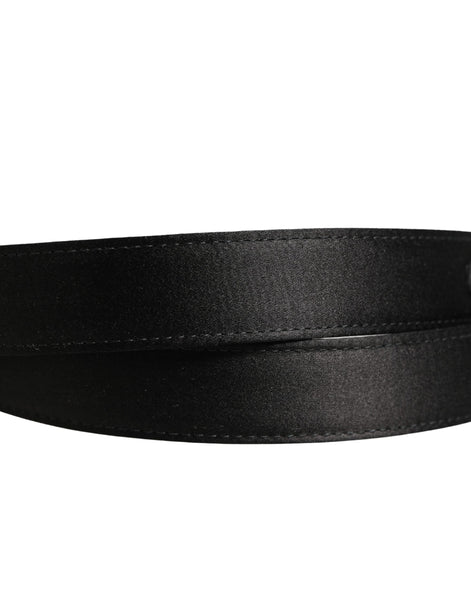 Dolce & Gabbana Men Black Classic Leather Metal Buckle Belt