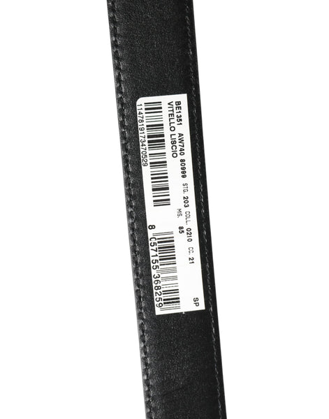 Dolce & Gabbana Men Black Classic Leather Metal Buckle Belt