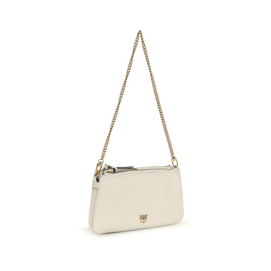 PINKO Beige Calf Leather Bos Taurus Shoulder Bag
