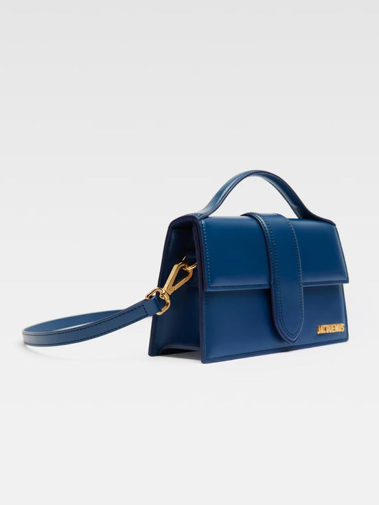 Jacquemus large Bambino Dark NavyLeather Handbag