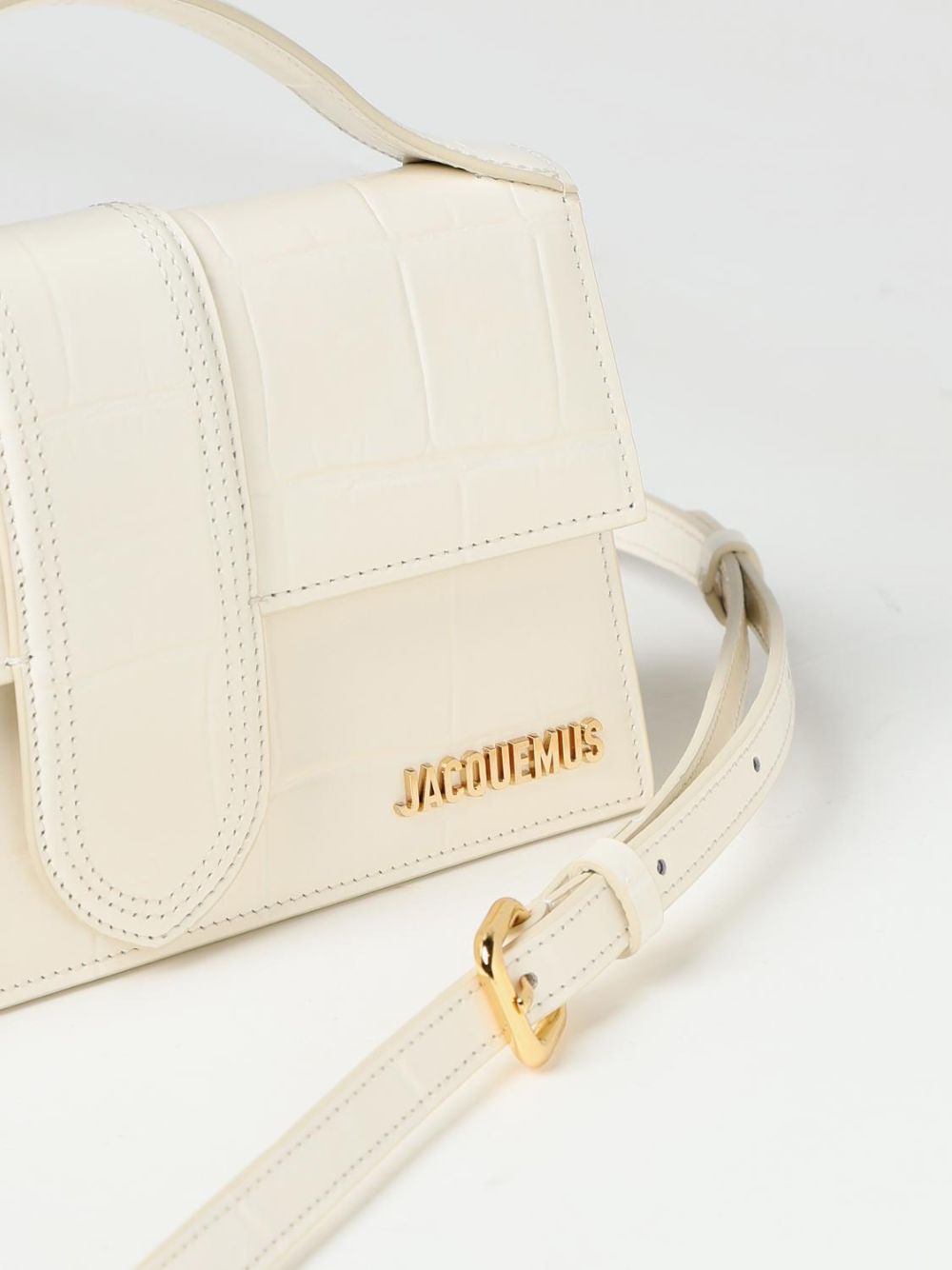 Jacquemus large Bambino Ivory Cocco Handbag