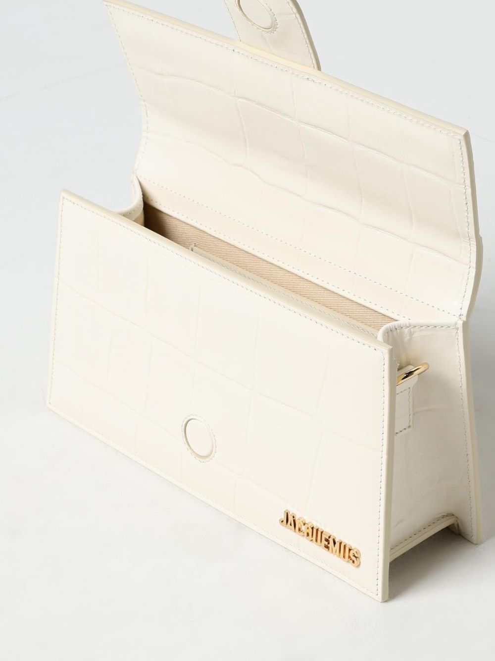 Jacquemus large Bambino Ivory Cocco Handbag