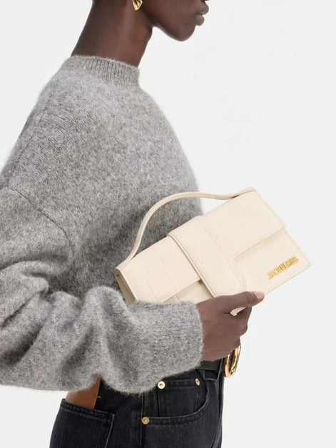 Jacquemus large Bambino Ivory Cocco Handbag